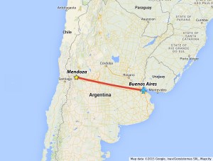 BA to Mendoza Map